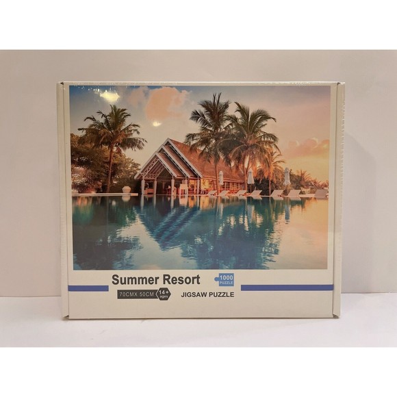 Jigsaw Puzzle 1000 Pieces-Summer Resort Large-27.56”x 19.79”- Age 14+ - Picture 1 of 3